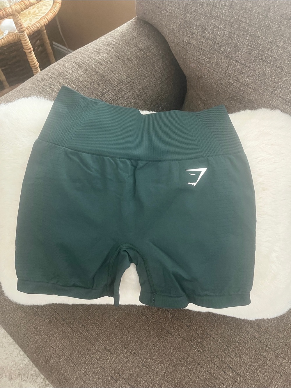 Gymshark Women's High-Rise Dark Green Bike Shorts